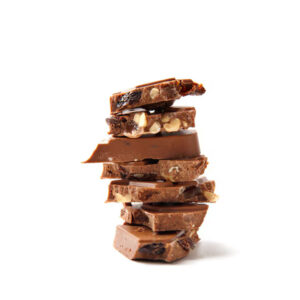 Chocolate with fruits and nuts