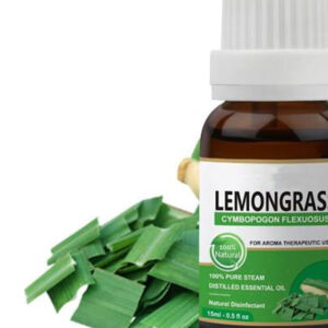 Lemongrass essential oil bottle